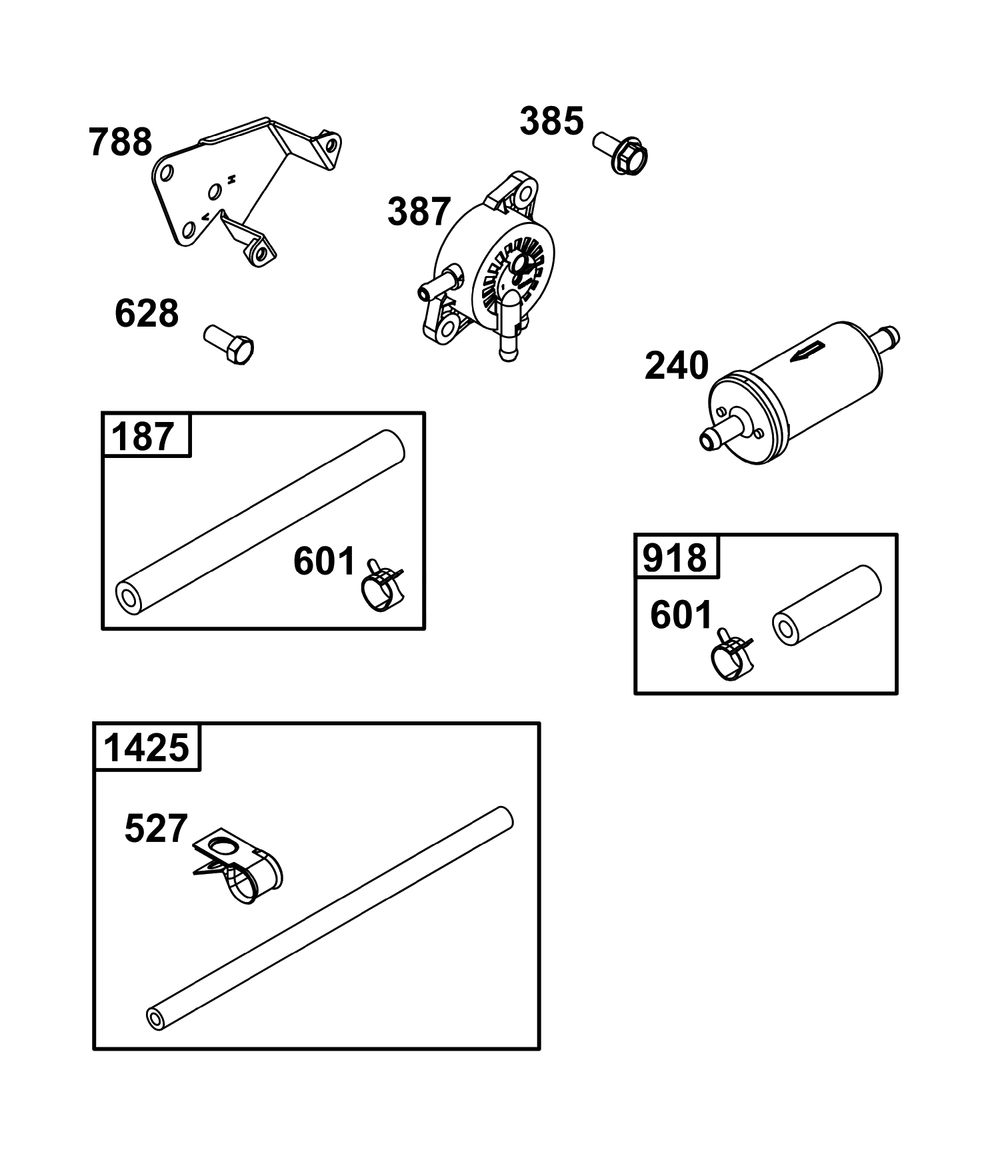 Fuel Supply Group Diagram and Parts List for 295347-1275-G1  Briggs and Stratton Engine